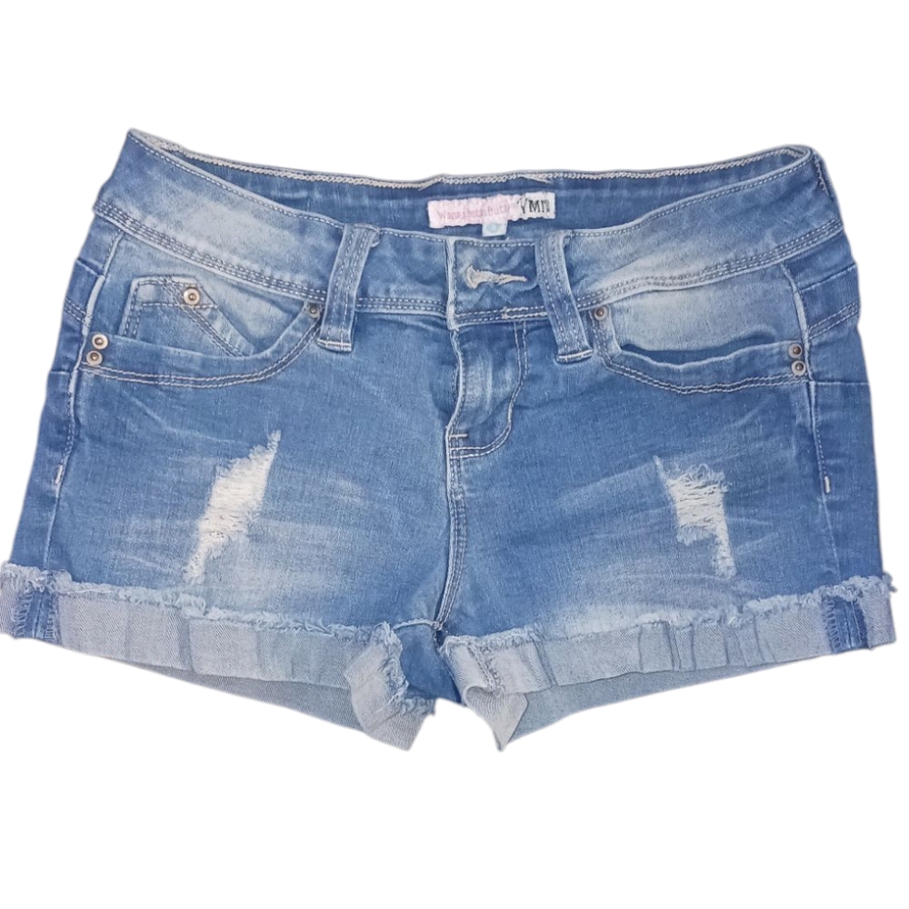 YMI Blue Jean Shorts Distressed Cuffed Hem